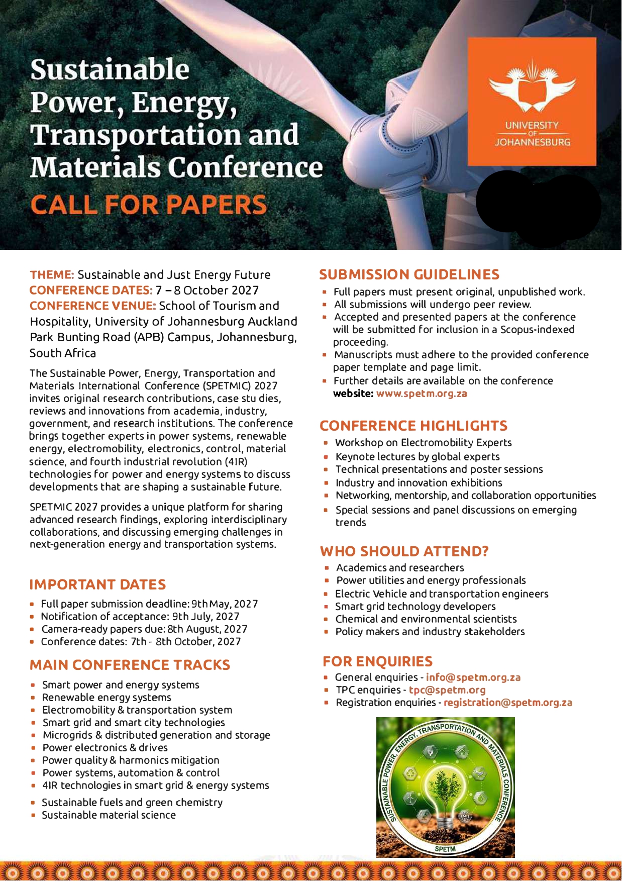 SPETM 2027 Call for Papers